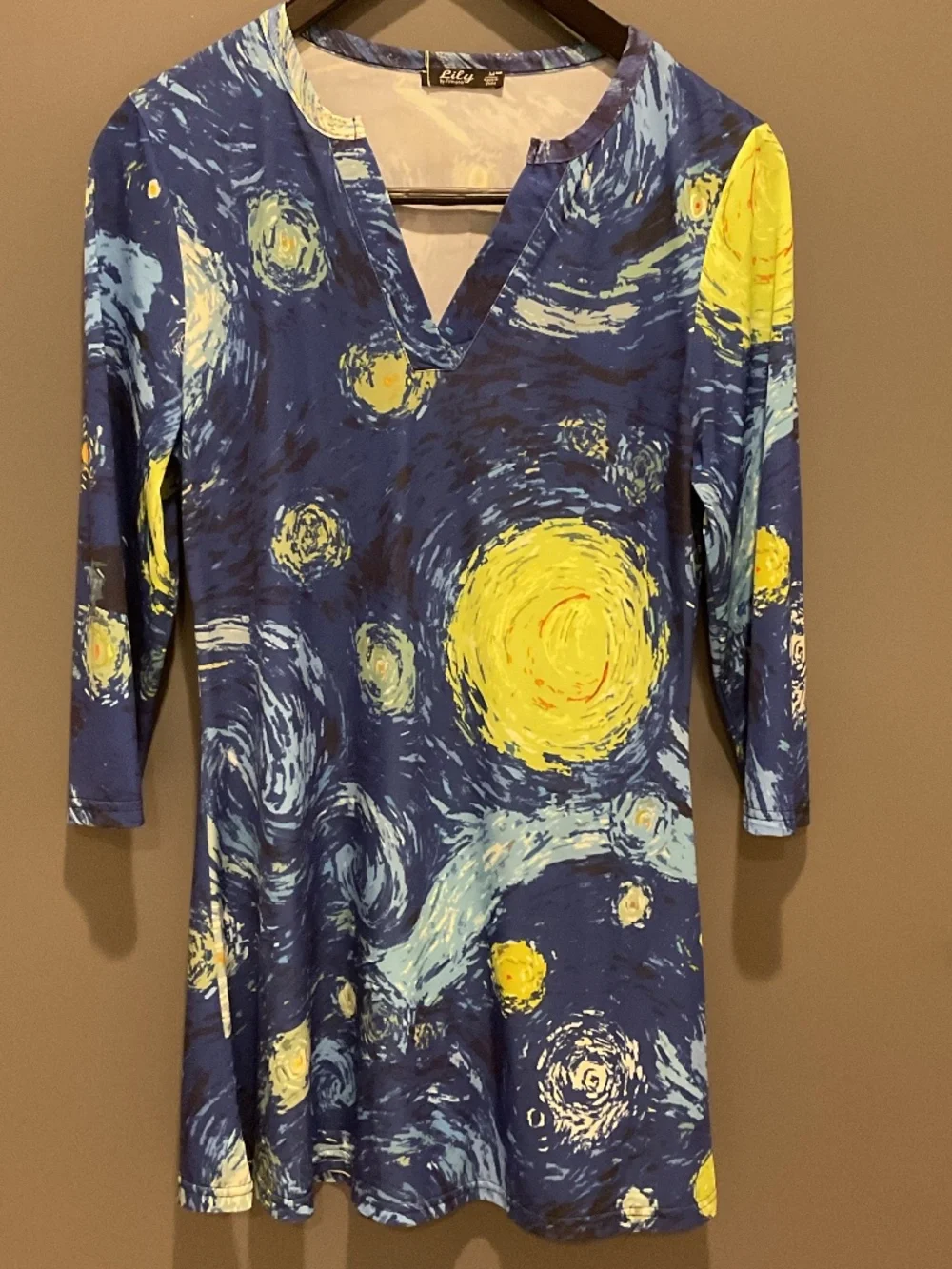 077 Van Gogh Printed Long Top or Short Dress